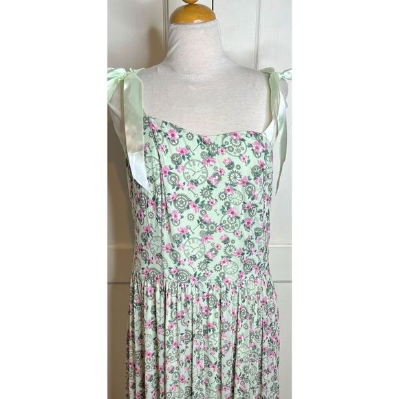 Hot Topic Sanrio colab Mint Floral Clocks & Gears Midi Dress - Picture 9 of 9